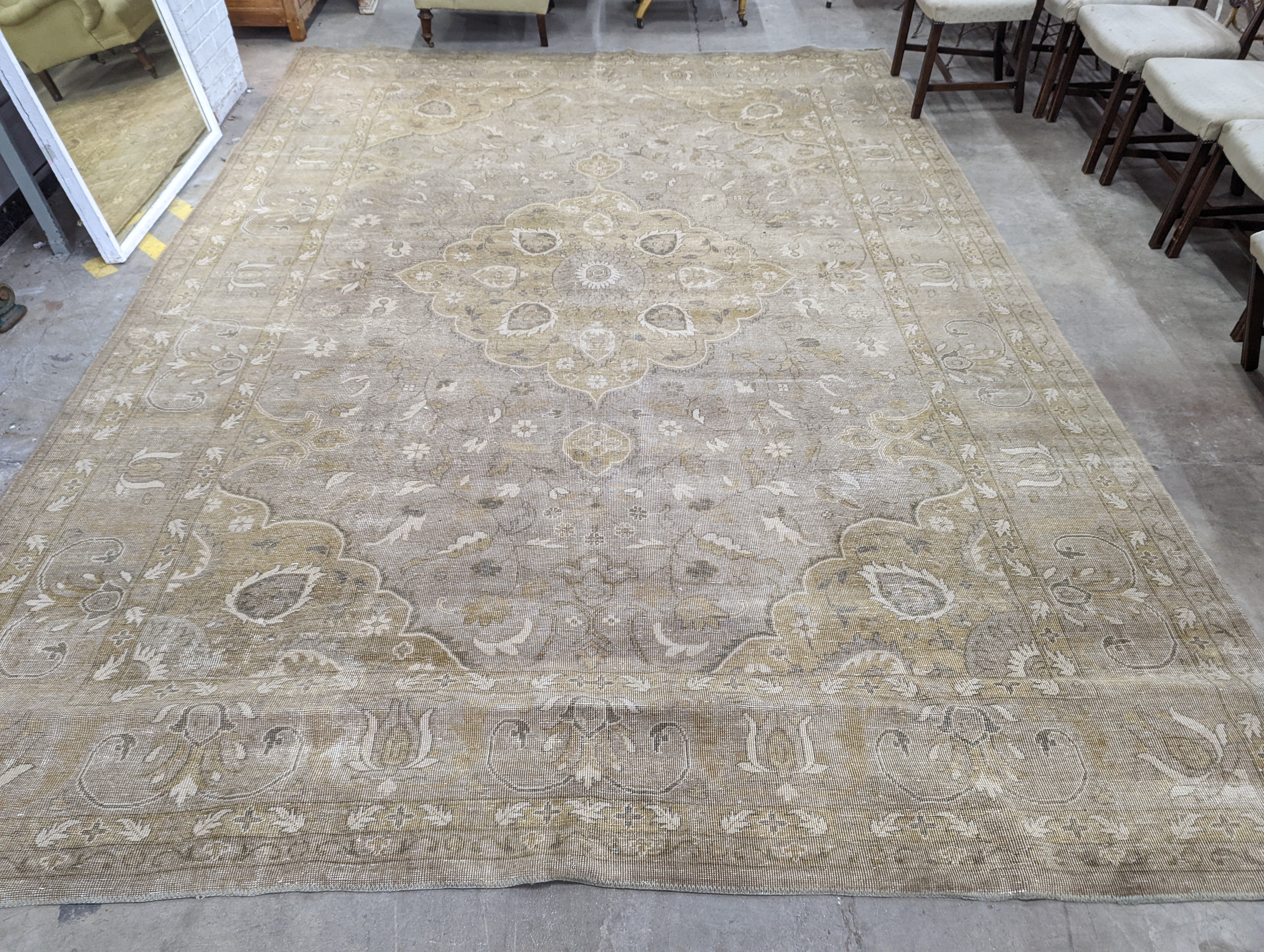 A contemporary North West Persian style pale wool carpet, 420 x 293cm